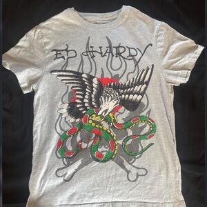 Ed Hardy Light Gray Logo T-Shirt